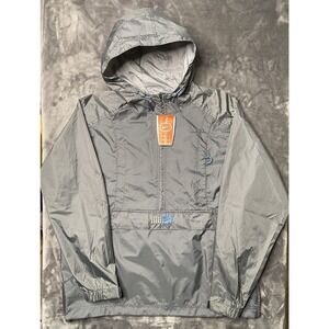 Nike Half Zip Windbreaker Hoodie Jacket Men's Medium Gray Big Pocket Dead Stock